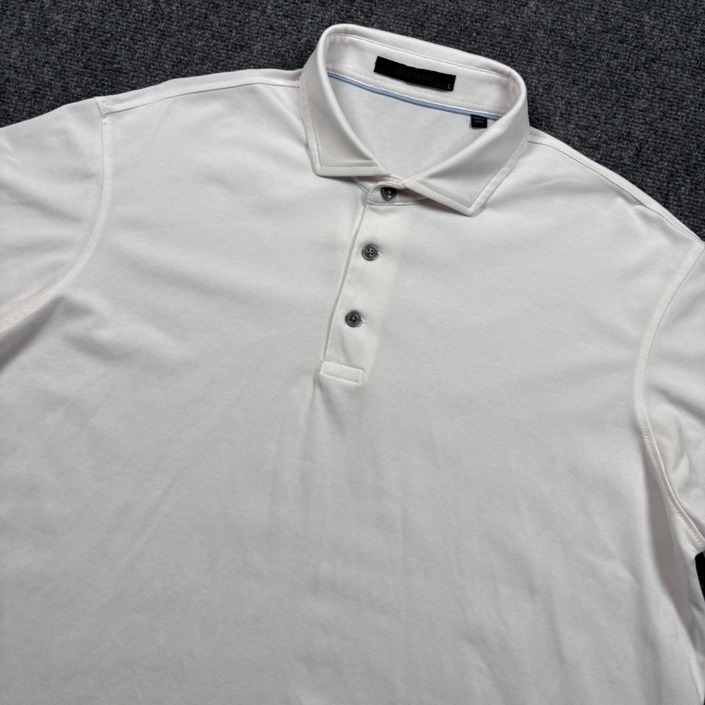 Greyson brrr Polo Men's L White Cooling Stretch Performance Golf Shirt